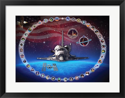 Framed Art Space Shuttle Discovery Tribute Wall Decor 18x24 Artwork
