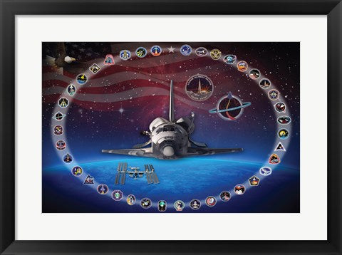 Framed Art Space Shuttle Discovery Tribute Poster Wall Decor 18x24 Artwork