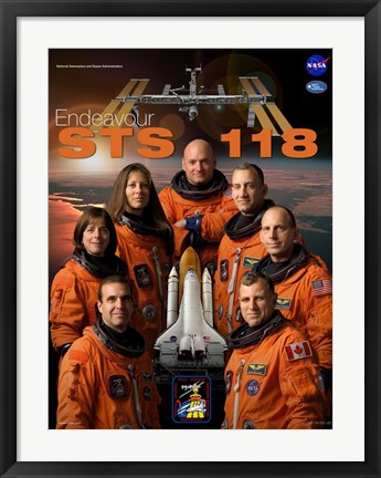 Framed Art STS 118 Mission Poster Wall Decor 18x24 Artwork