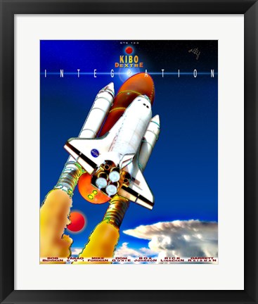 Framed Art STS 123 Mission Poster Wall Decor 18x24 Artwork