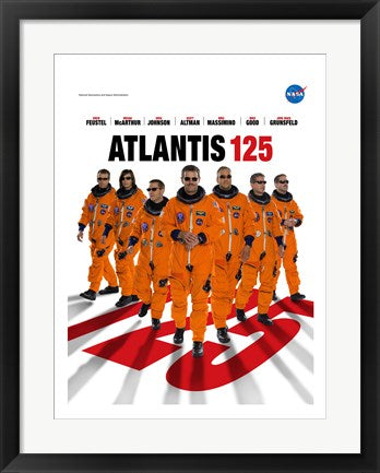 Framed Art STS 125 Mission Poster Wall Decor 18x24 Artwork