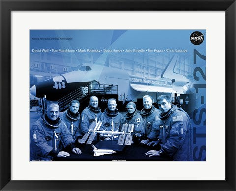 Framed Art STS 127 Mission Poster Wall Decor 18x24 Artwork