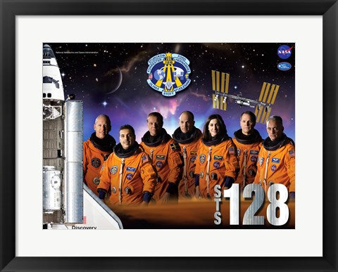 Framed Art STS 128 Mission Poster Wall Decor 18x24 Artwork