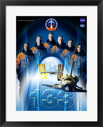 Framed Art STS 133 Mission Poster Wall Decor 18x24 Artwork