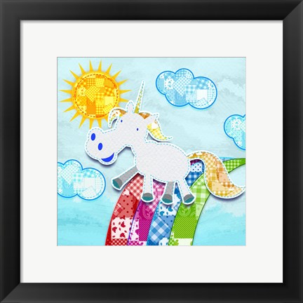 Framed Art Rainbow Rider Wall Decor 18x24 Artwork