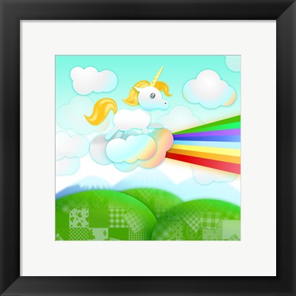Framed Art Rainbow Guide Unicorn Wall Decor 18x24 Artwork