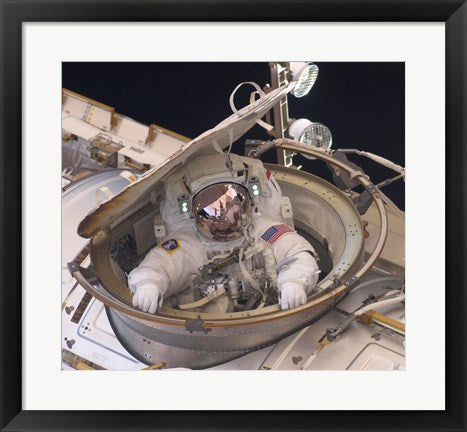 Framed Art Frame Art Astronaut Drew Feustel Re-enters the Space Station Wall Decor 18x24 Artwork