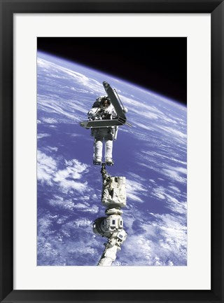 Framed Art Astronaut Repairing Module Wall Decor 18x24 Artwork