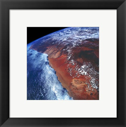 Framed Art Frame Art Coastal Namibia photographed from the Space Shuttle Columbia Wall Decor 18x24 Artwork