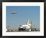 Framed Art Frame Art Endeavour on Runway with Columbia on SCA Overhead Wall Decor 18x24 Artwork