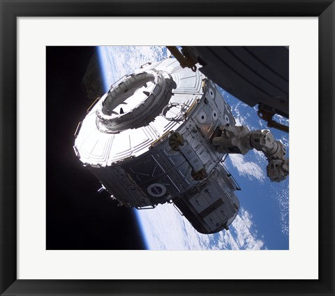 Framed Art ISS Quest Module Instalation of International Space Station Wall Decor 18x24 Artwork