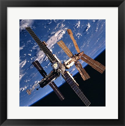 Framed Art Mir Space Station And Earth Wall Decor 18x24 Artwork