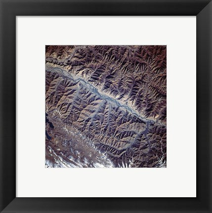 Framed Art Mountain Range from Space Wall Decor 18x24 Artwork