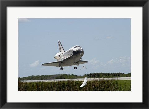 Framed Art NASA Space Shuttle Atlantis Landing Wall Decor 18x24 Artwork