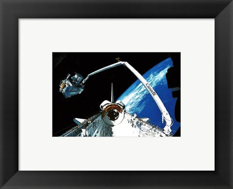 Framed Art Shuttle discovery Satelite deployment Wall Decor 18x24 Artwork