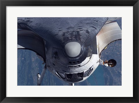 Framed Art Space Shuttle Discovery as it approached the International Space Station Wall Decor 18x24 Artwork