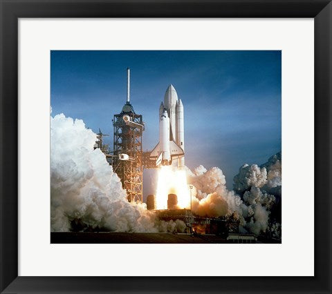 Framed Art Space Shuttle Columbia launching Wall Decor 18x24 Artwork