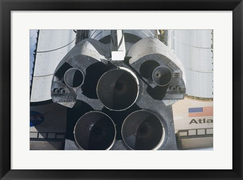 Framed Art STS-135 Atlantis during the Rendezvous Pitch Maneuver Wall Decor 18x24 Artwork