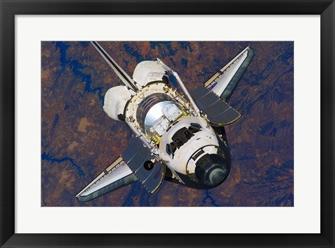 Framed Art The Space Shuttle Discovery approaches the International Space Station Wall Decor 18x24 Artwork