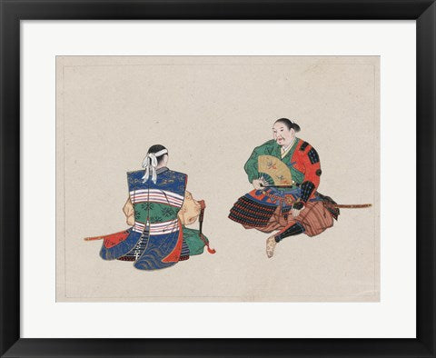 Framed Art Seated Samurai Warriors Wall Decor 18x24 Artwork
