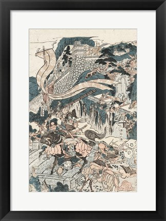 Framed Art Samurai Battle II Wall Decor 18x24 Artwork