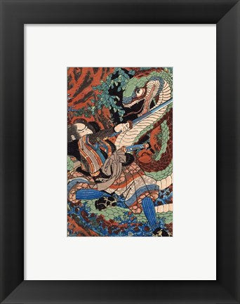 Framed Art Kuniyoshi Utagawa, Suikoden Series Wall Decor 18x24 Artwork