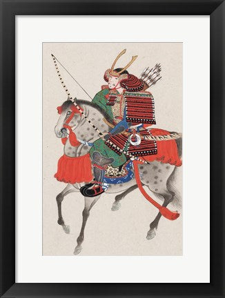 Framed Art Samurai on horseback Wall Decor 18x24 Artwork