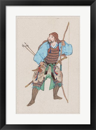 Framed Art Samurai with bow Wall Decor 18x24 Artwork