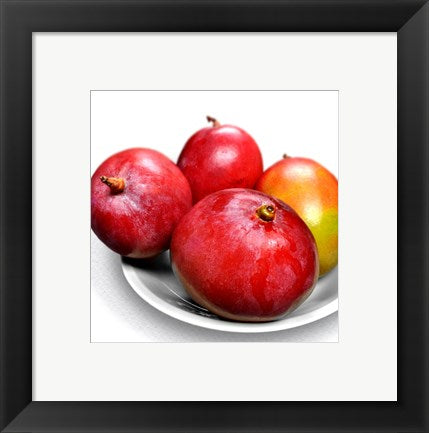 Framed Art Mangoes In a White Bowl Wall Decor 18x24 Artwork