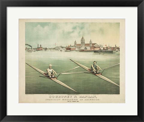 Framed Art Frame Art Courtney & Hanlan, Champion Scullers of America Wall Decor 18x24 Artwork