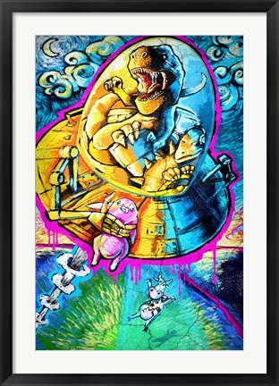 Framed Art A T-Rex Makes a Lousy CoPiliot Wall Decor 18x24 Artwork