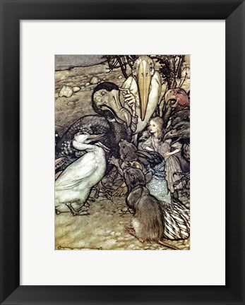 Framed Art Frame Art Alice in Wonderland, But who has won by Arthur Rackham Wall Decor 18x24 Artwork