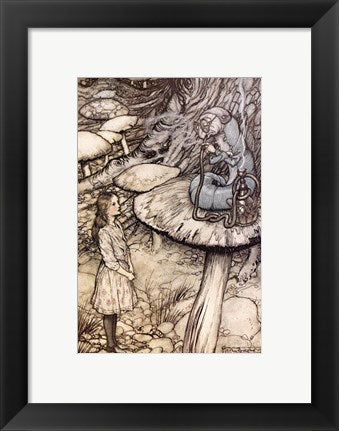 Framed Art Frame Art Alice in Wonderland, Advice from a Caterpillar by Arthur Rackham Wall Decor 18x24 Artwork