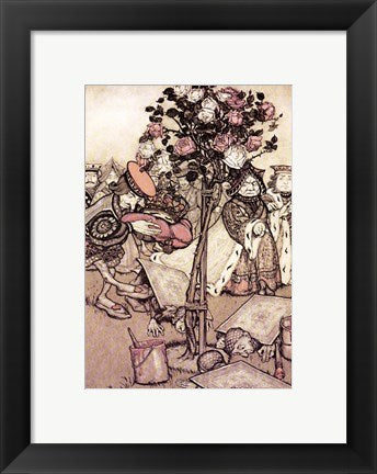 Framed Art Frame Art Alice in Wonderland, Turn them over by Arthur Rackham Wall Decor 18x24 Artwork