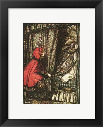 Framed Art Little Red Riding Hood by Arthur Rackham Wall Decor 18x24 Artwork