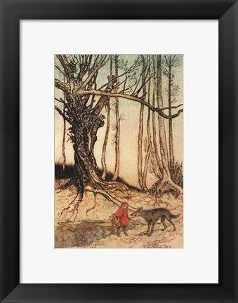 Framed Art Little Red Riding Hood II by Arthur Rackham Wall Decor 18x2