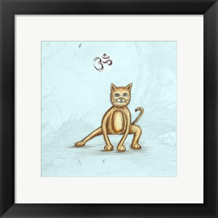 Framed Art Yoga Cat I Wall Decor 18x24 Artwork