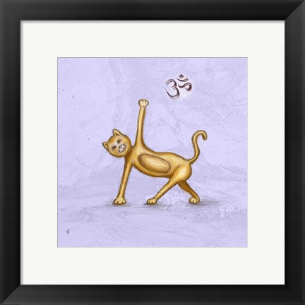 Framed Art Yoga Cat II Wall Decor 18x24 Artwork