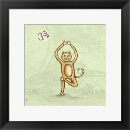 Framed Art Yoga Cat III Wall Decor 18x24 Artwork