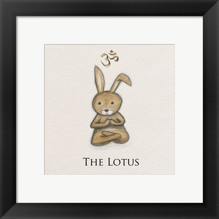 Framed Art Bunny Yoga, The Lotus Pose Wall Decor 18x24 Artwork