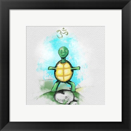 Framed Art Yoga Turtle I Wall Decor 18x24 Artwork