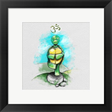 Framed Art Yoga Turtle II Wall Decor 18x24 Artwork