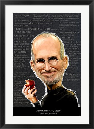 Framed Art Steve Jobs - Creator, Innovator, Legend Wall Decor 18x24 Artwork