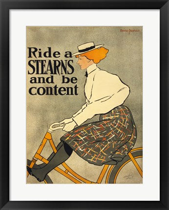 Framed Art Ride a Stearns Bicycle Wall Decor 18x24 Artwork