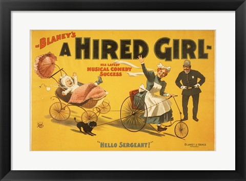 Framed Art A Hired Girl Framed Art for your Home Wall Decor 18x24 Artwork