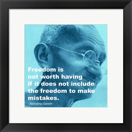 Framed Art Gandhi - Freedom Quote Wall Decor 18x24 Artwork