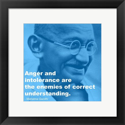 Framed Art Gandhi - Intolerance Quote Wall Decor 18x24 Artwork