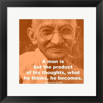Framed Art Gandhi - Thoughts Quote Wall Decor 18x24 Artwork