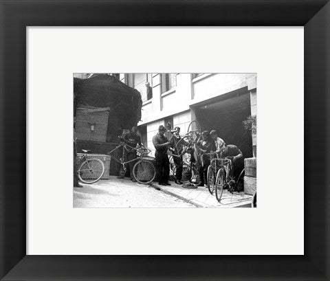 Framed Art Taking care of maintenance of the racing bicycles during a rest day in Belfort Wall Decor 18x24 Artwork