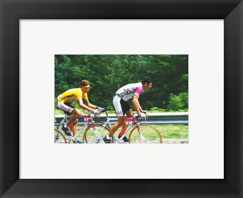 Framed Art Jan Ullrich and Udo Bolts crossing the Vosges mountains together in the 1997 Tour de France Wall Decor 18x24 Artwork